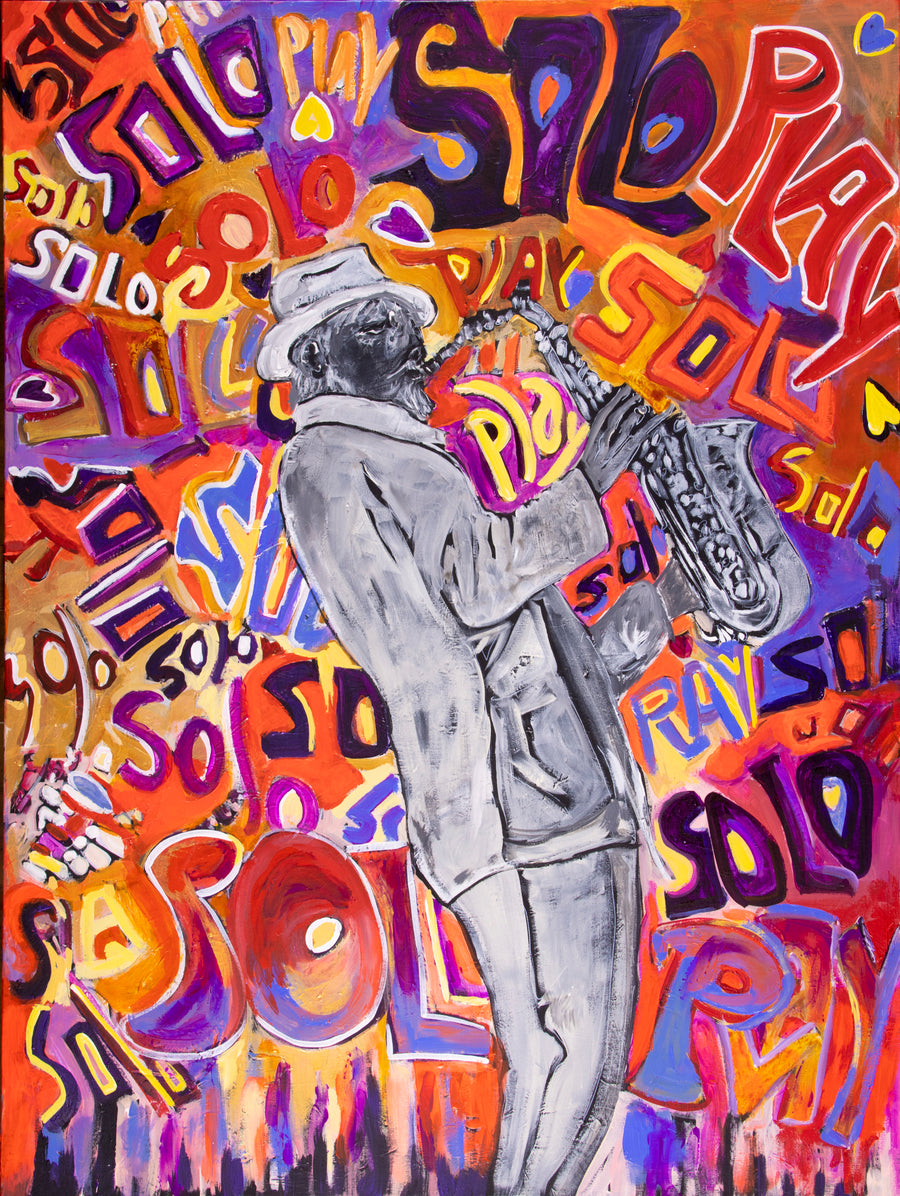 SOLO PLAYING - 36" x 48" - Acrylic on Canvas